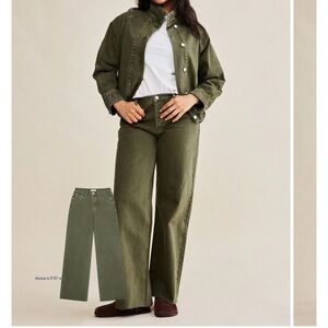 New Parke Low Rise Baggy Jean in Olive